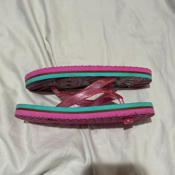 lol 13/1 light up tween toe flip flops blinking lights worn once euc like new - Picture 3 of 7